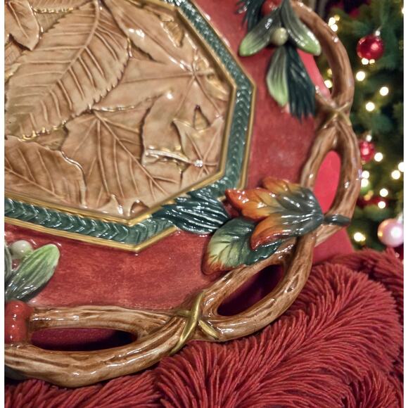 Fitz and Floyd Classics Christmas Lodge Collection Canape or Decorative Plate - Picture 3 of 5